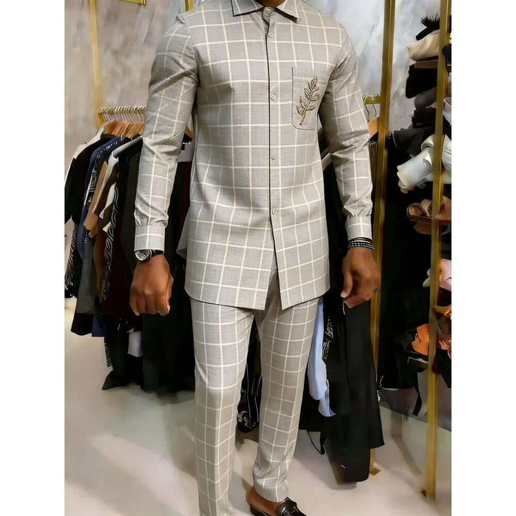 RIAX RIZON Elegant African Men’s Long-Sleeve Suit