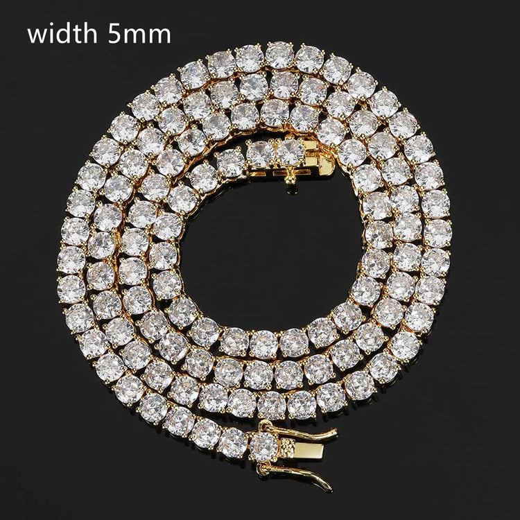 RIAX RIZON Hip Hop Tennis Chain Zircon Necklace for Men