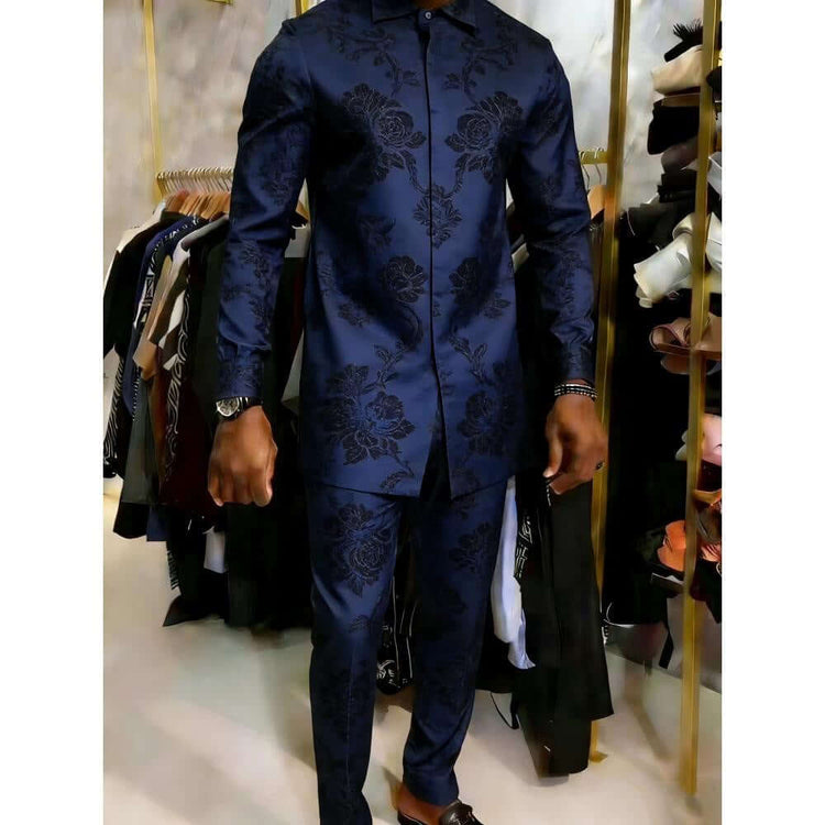 RIAX RIZON Elegant African Men’s Long-Sleeve Suit