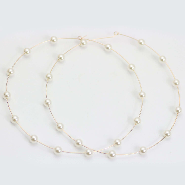 RIAX RIZON Pearl Large Hoop Earrings