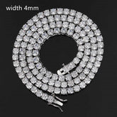 RIAX RIZON Hip Hop Tennis Chain Zircon Necklace for Men