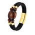 RIAX RIZON Stainless Steel Natural Tiger Eye Stone Beaded Bracelet