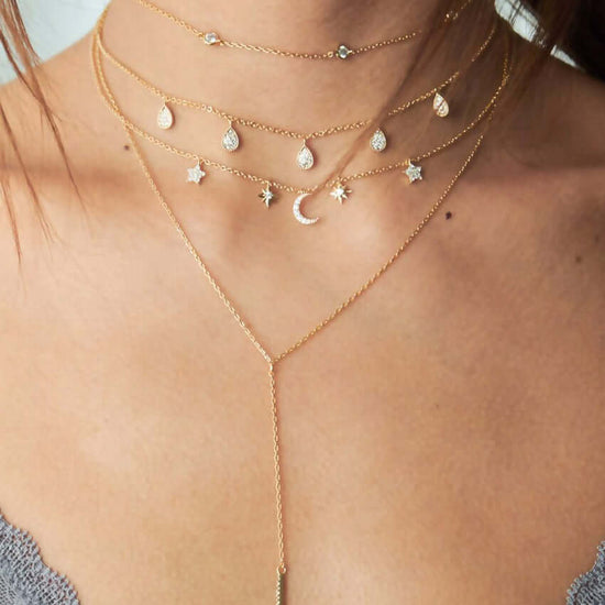 RIAX RIZON Multi-Layer Crystal Pendant Necklace