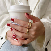 RIAX RIZON Gold-Plated Plain Couple Ring for Men and Women