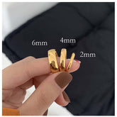 RIAX RIZON Gold-Plated Plain Couple Ring for Men and Women