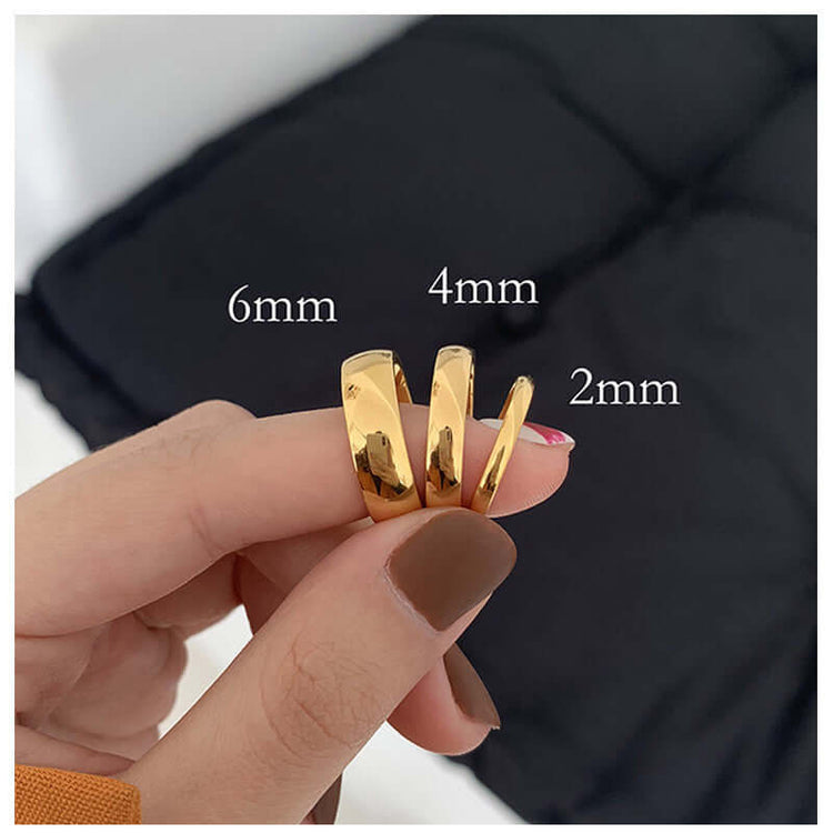 RIAX RIZON Gold-Plated Plain Couple Ring for Men and Women