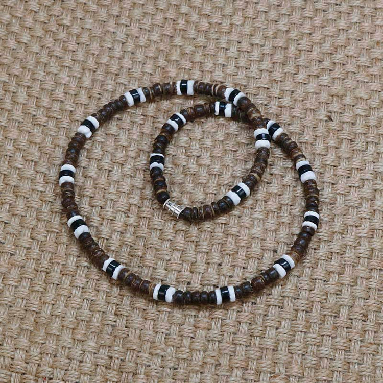 RIAX RIZON Men Tribe Ethnic Coconut Shell Necklace
