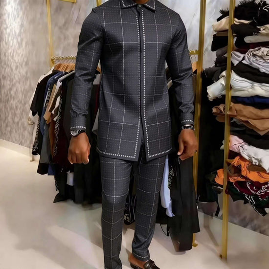 RIAX RIZON Elegant African Men’s Long-Sleeve Suit