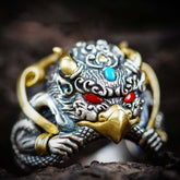 RIAX RIZON Golden Wing Dapeng Bird Retro Gem Ring for Men