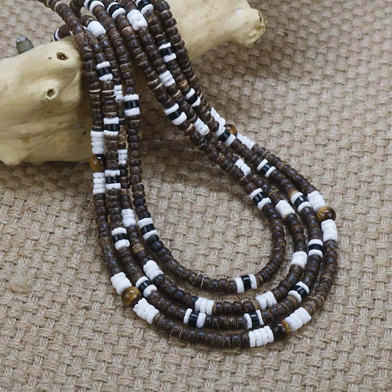 RIAX RIZON Men Tribe Ethnic Coconut Shell Necklace