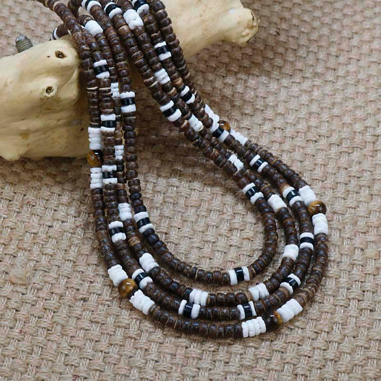 RIAX RIZON Men Tribe Ethnic Coconut Shell Necklace