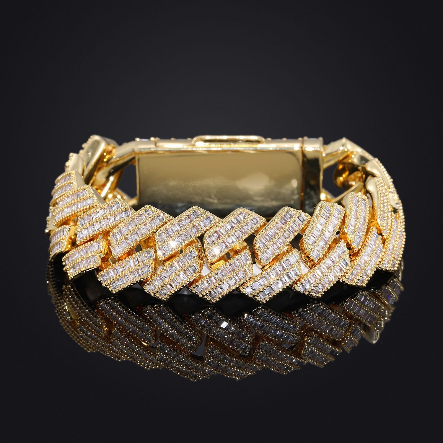 RIAX RIZON Zircon Rhombic Cuban Bracelet for Men