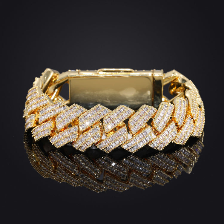 RIAX RIZON Zircon Rhombic Cuban Bracelet for Men