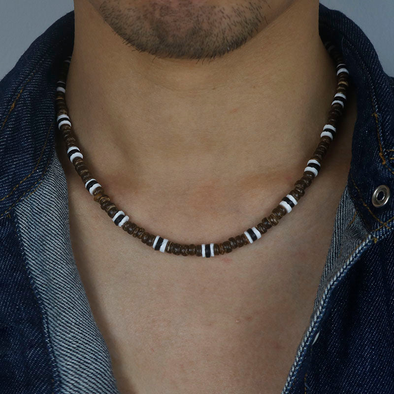 RIAX RIZON Men Tribe Ethnic Coconut Shell Necklace