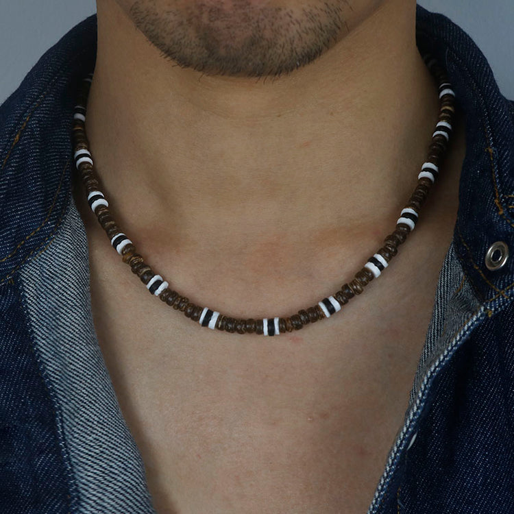 RIAX RIZON Men Tribe Ethnic Coconut Shell Necklace