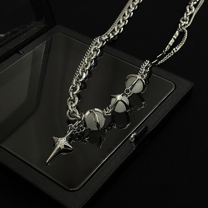 RIAX RIZON Opal Titanium Steel Necklace for Men