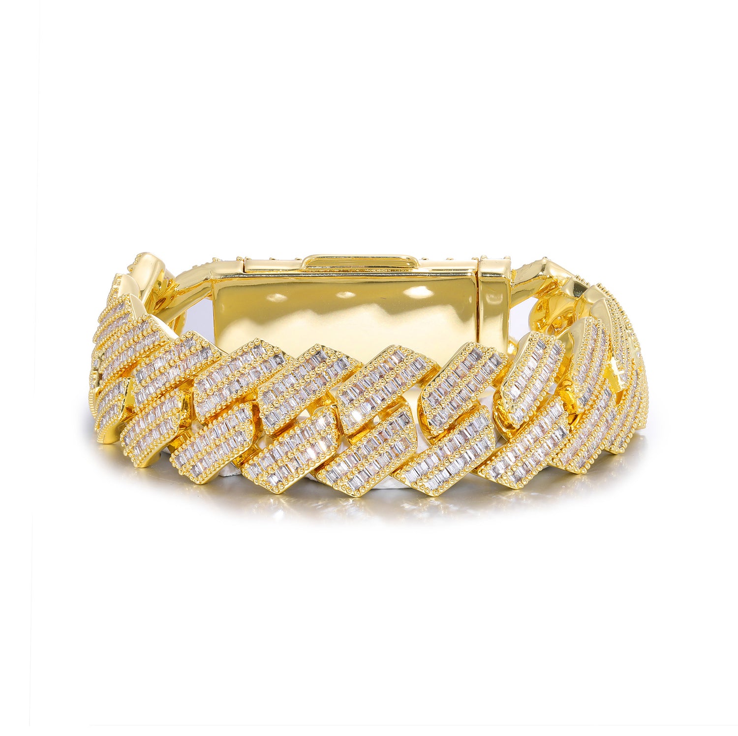 RIAX RIZON Zircon Rhombic Cuban Bracelet for Men