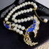 RIAX RIZON Elegant Blue Pearl Diamond Necklace
