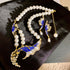 RIAX RIZON Elegant Blue Pearl Diamond Necklace