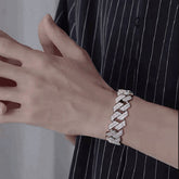 RIAX RIZON Zircon Rhombic Cuban Bracelet for Men