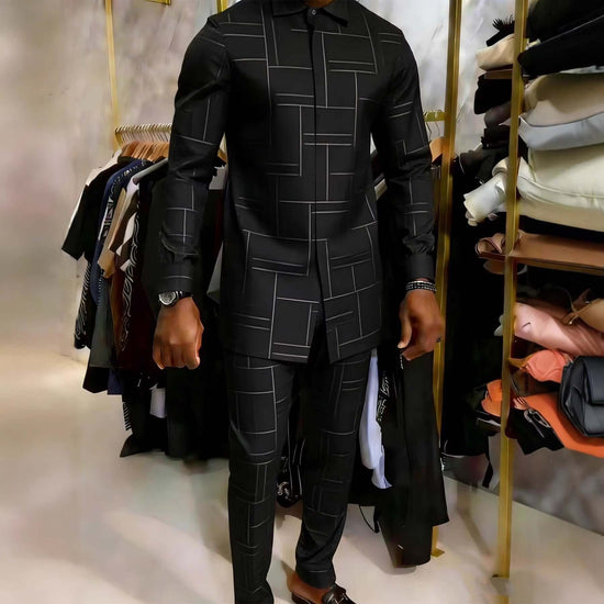 RIAX RIZON Elegant African Men’s Long-Sleeve Suit
