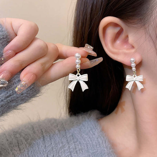 RIAX RIZON Luxury Pearl Bow Earrings