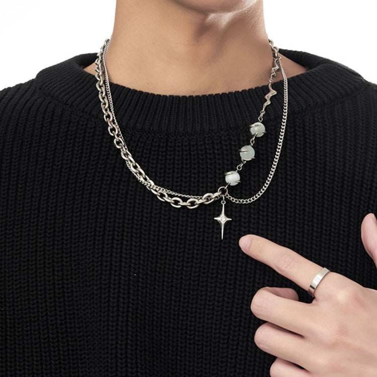 RIAX RIZON Opal Titanium Steel Necklace for Men